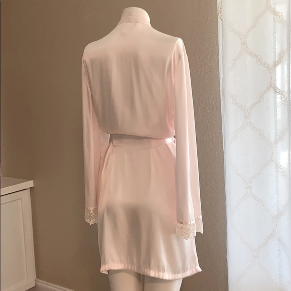 Vintage California Dynasty Maternity/Bridal Light Pink Lace Trim Ladies Robe - Picture 5 of 9
